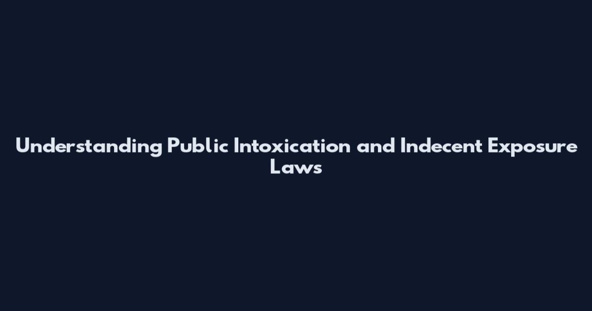 Understanding Public Intoxication and Indecent Exposure Laws
