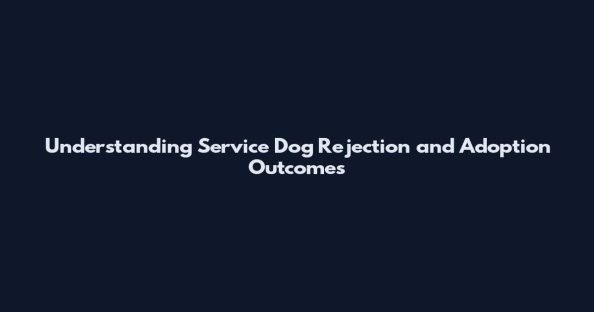 Understanding Service Dog Rejection and Adoption Outcomes