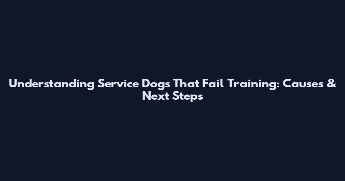 Understanding Service Dogs That Fail Training: Causes & Next Steps