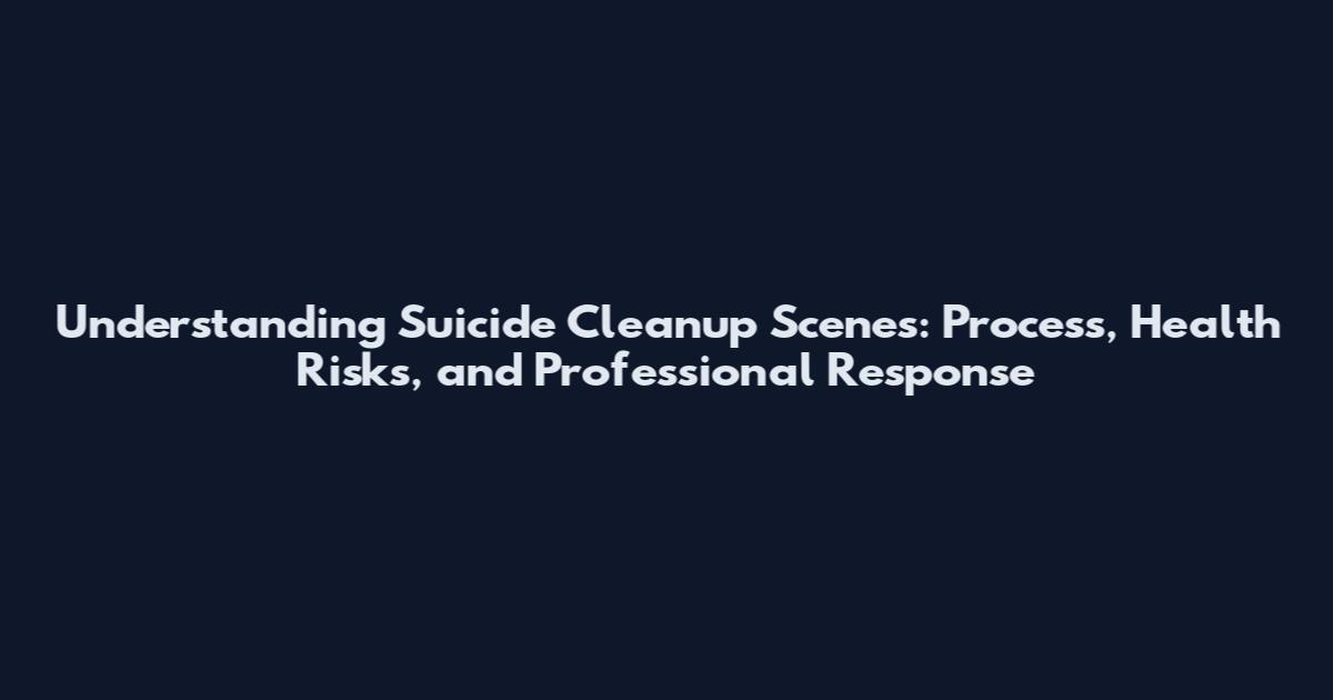 Understanding Suicide Cleanup Scenes: Process, Health Risks, and Professional Response