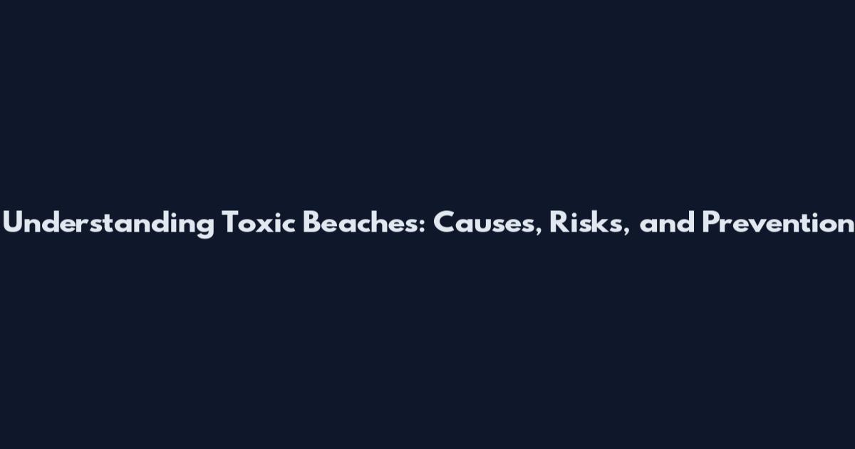 Understanding Toxic Beaches: Causes, Risks, and Prevention
