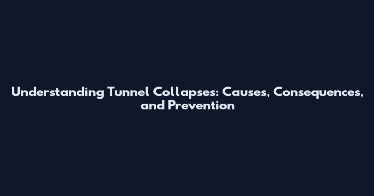 Understanding Tunnel Collapses: Causes, Consequences, and Prevention