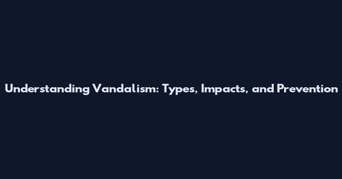 Understanding Vandalism: Types, Impacts, and Prevention