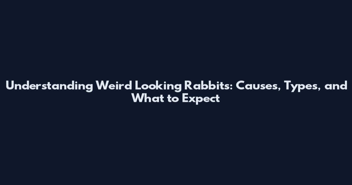 Understanding Weird Looking Rabbits: Causes, Types, and What to Expect