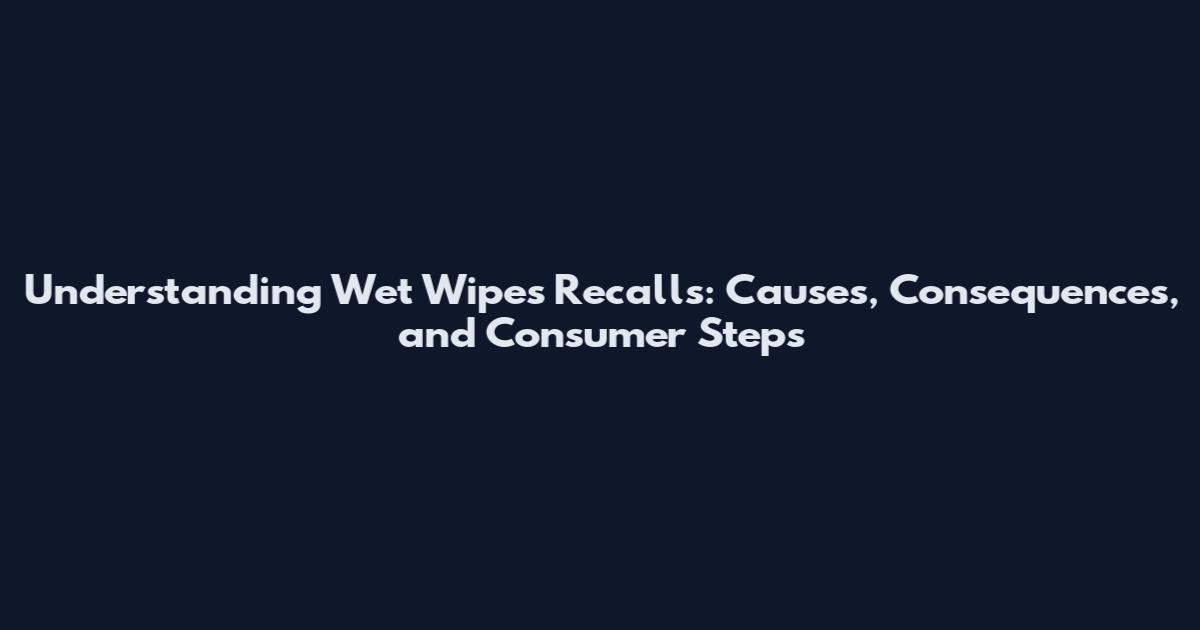 Understanding Wet Wipes Recalls: Causes, Consequences, and Consumer Steps