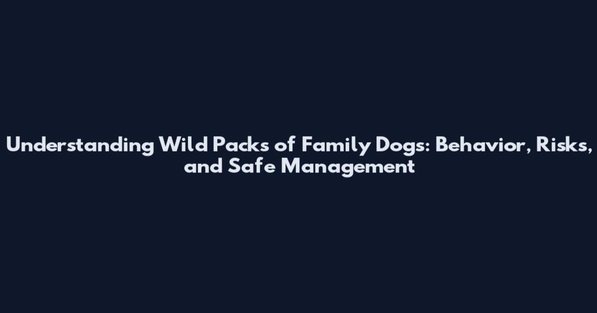 Understanding Wild Packs of Family Dogs: Behavior, Risks, and Safe Management