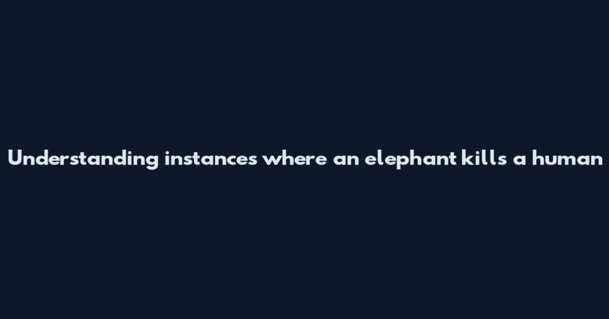 Understanding instances where an elephant kills a human
