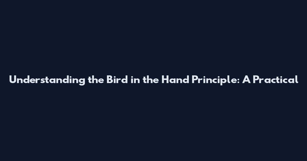 Understanding the Bird in the Hand Principle: A Practical