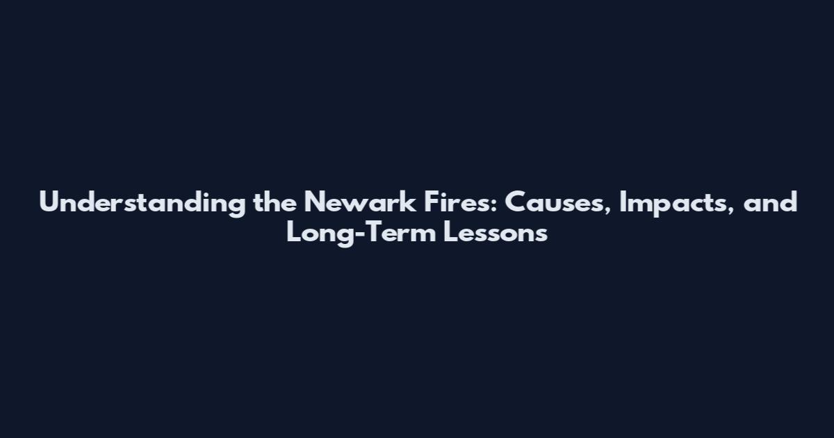 Understanding the Newark Fires: Causes, Impacts, and Long-Term Lessons