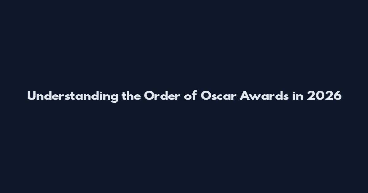 Understanding the Order of Oscar Awards in 2026