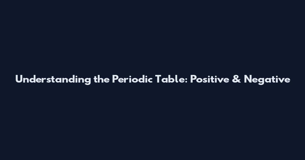 Understanding the Periodic Table: Positive & Negative