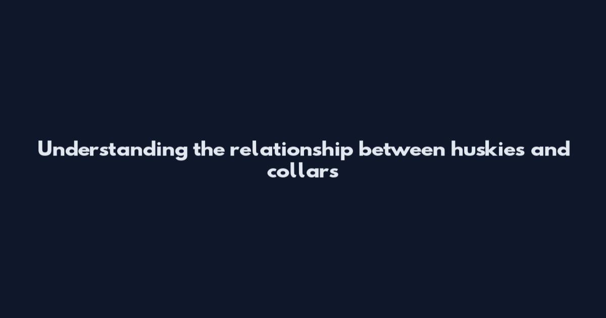 Understanding the relationship between huskies and collars