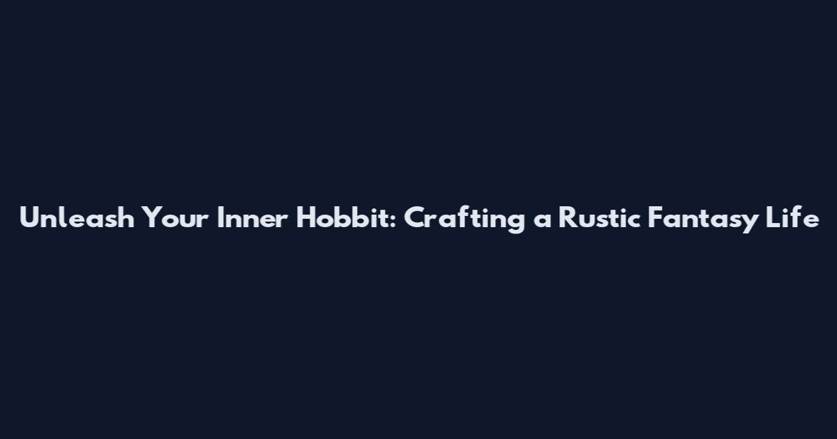 Unleash Your Inner Hobbit: Crafting a Rustic Fantasy Life