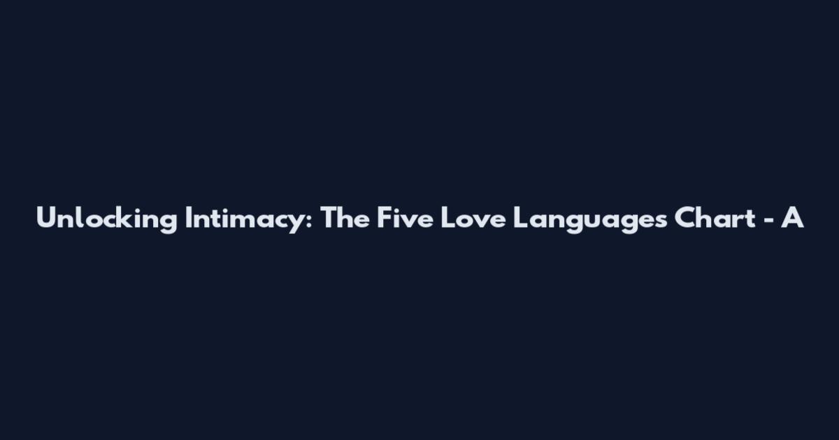 Unlocking Intimacy: The Five Love Languages Chart - A
