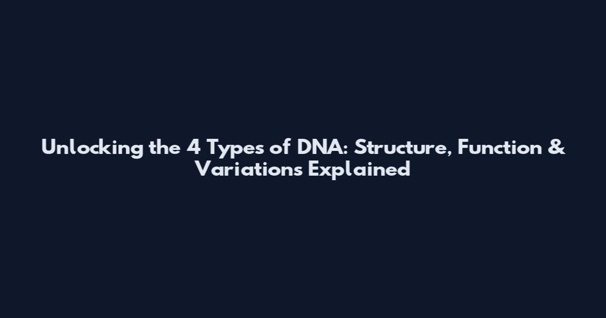 Unlocking the 4 Types of DNA: Structure, Function & Variations Explained