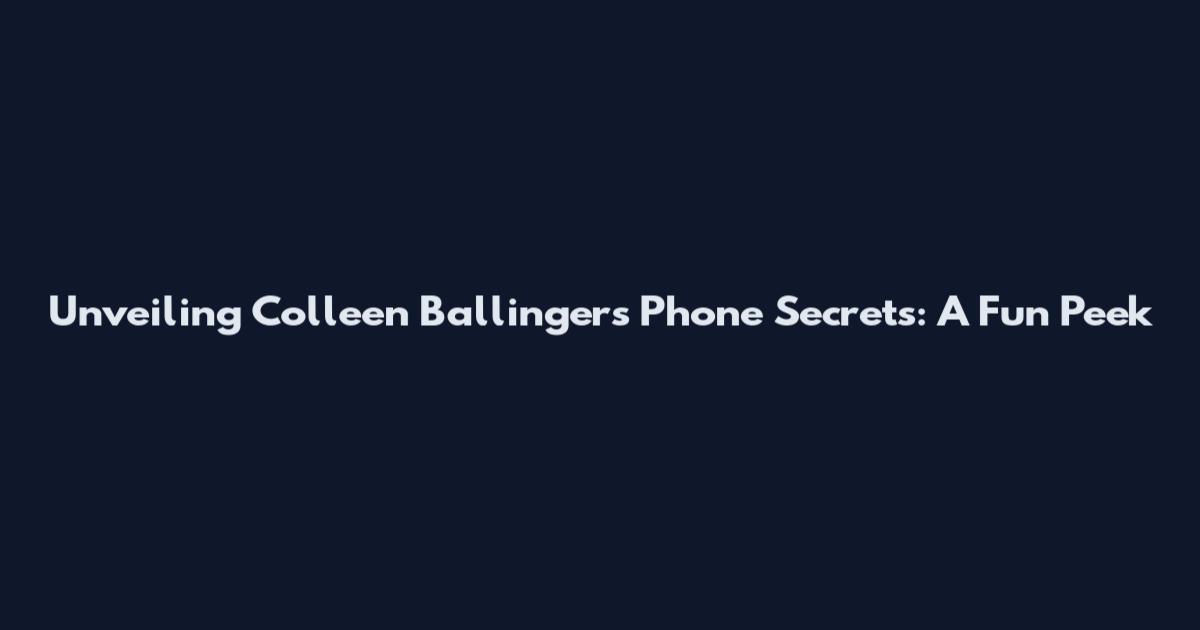 Unveiling Colleen Ballinger's Phone Secrets: A Fun Peek