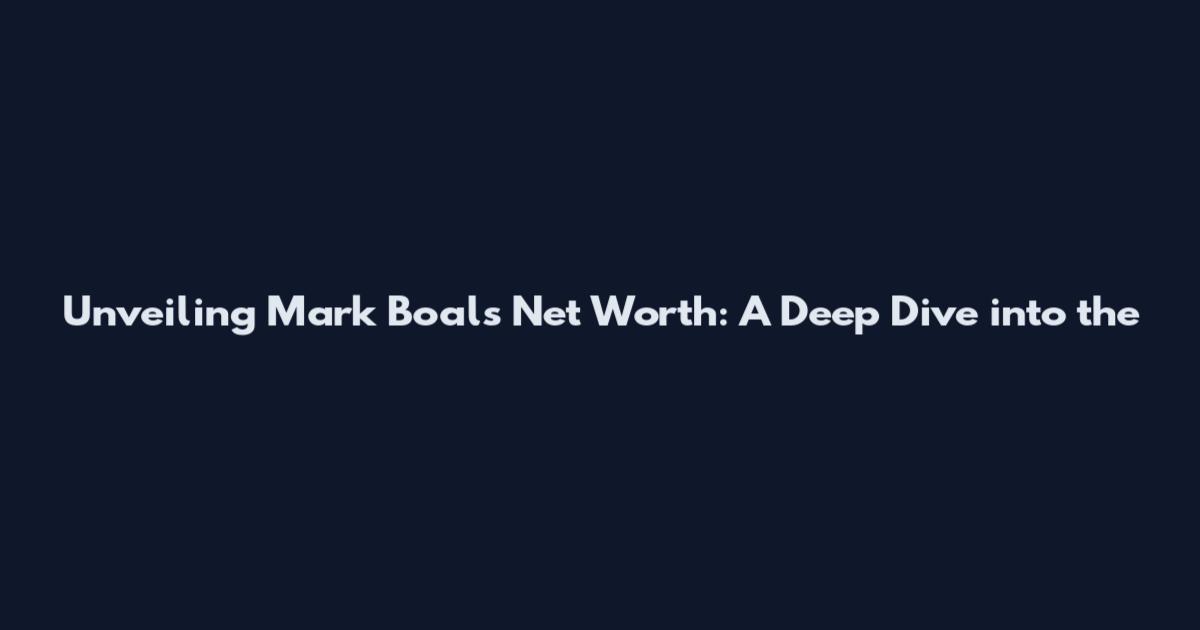 Unveiling Mark Boal's Net Worth: A Deep Dive into the