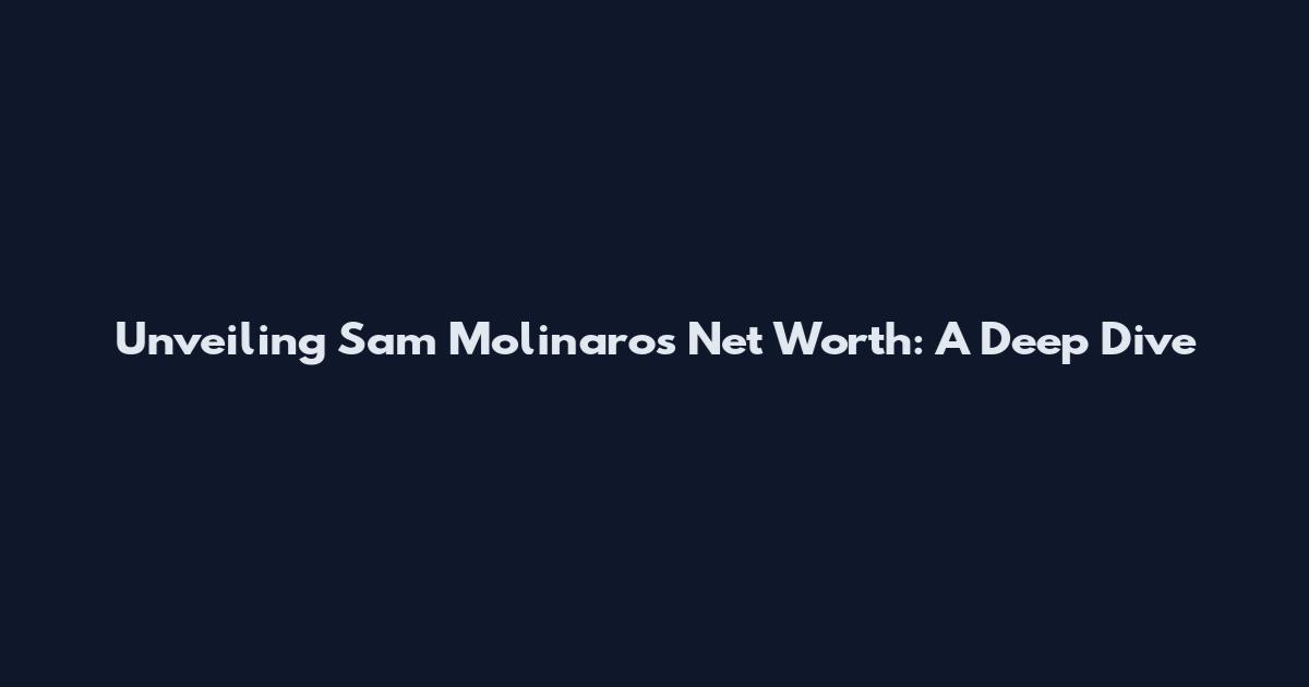Unveiling Sam Molinaro's Net Worth: A Deep Dive