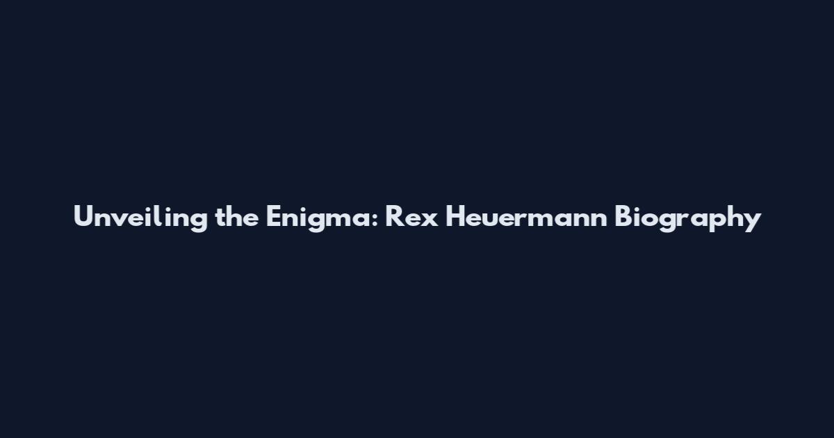 Unveiling the Enigma: Rex Heuermann Biography