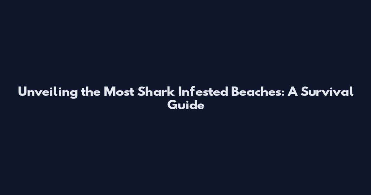Unveiling the Most Shark Infested Beaches: A Survival Guide