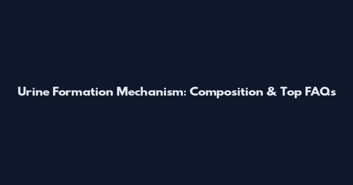 Urine Formation Mechanism: Composition & Top FAQs