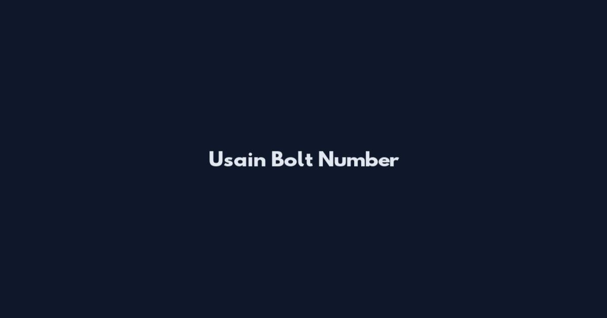 Usain Bolt Number