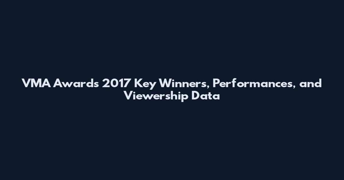 VMA Awards 2017 Key Winners, Performances, and Viewership Data