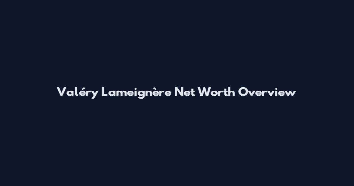 Valéry Lameignère Net Worth Overview