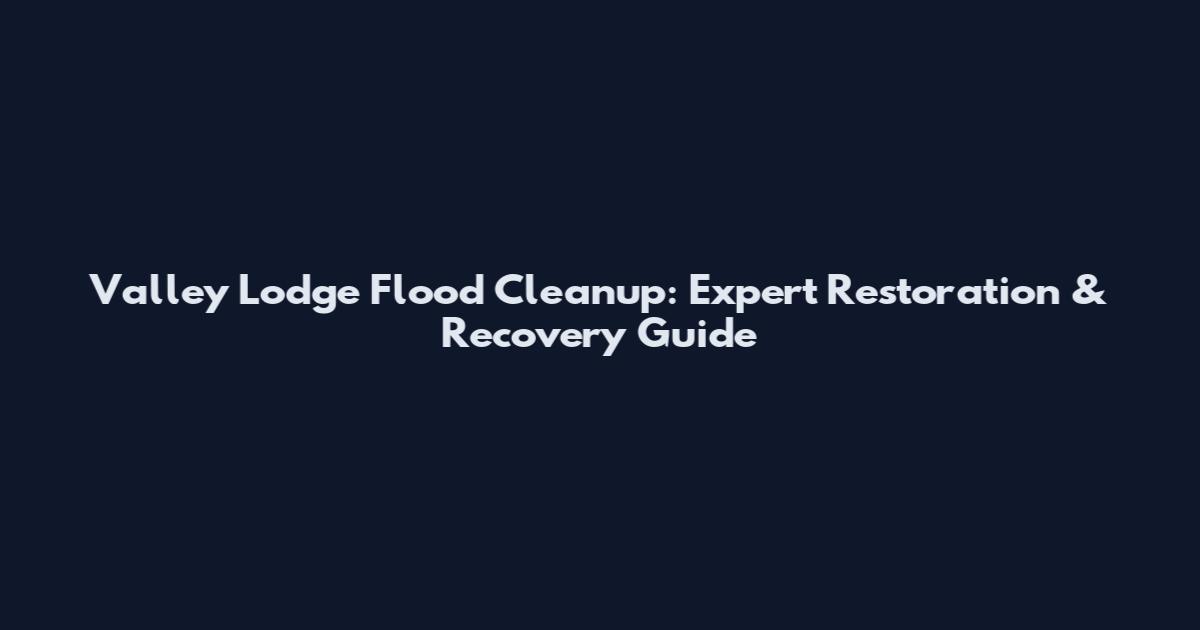 Valley Lodge Flood Cleanup: Expert Restoration & Recovery Guide