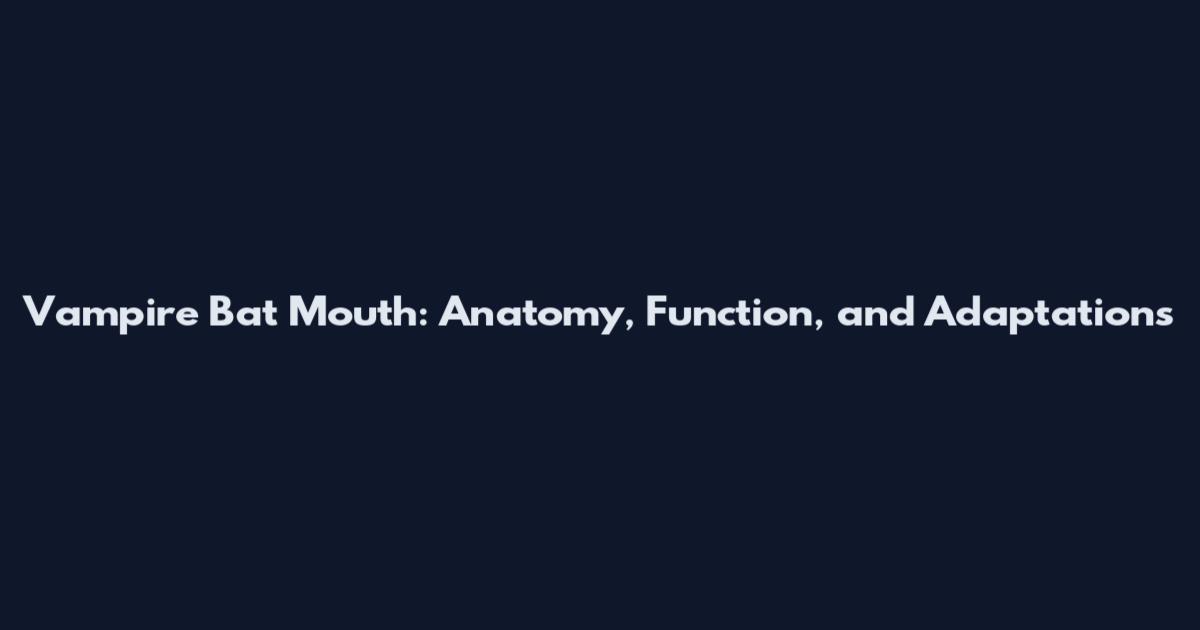 Vampire Bat Mouth: Anatomy, Function, and Adaptations