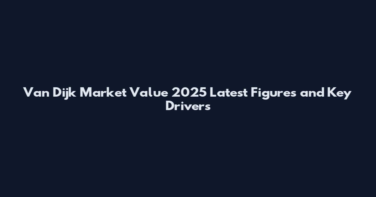 Van Dijk Market Value 2025 Latest Figures and Key Drivers