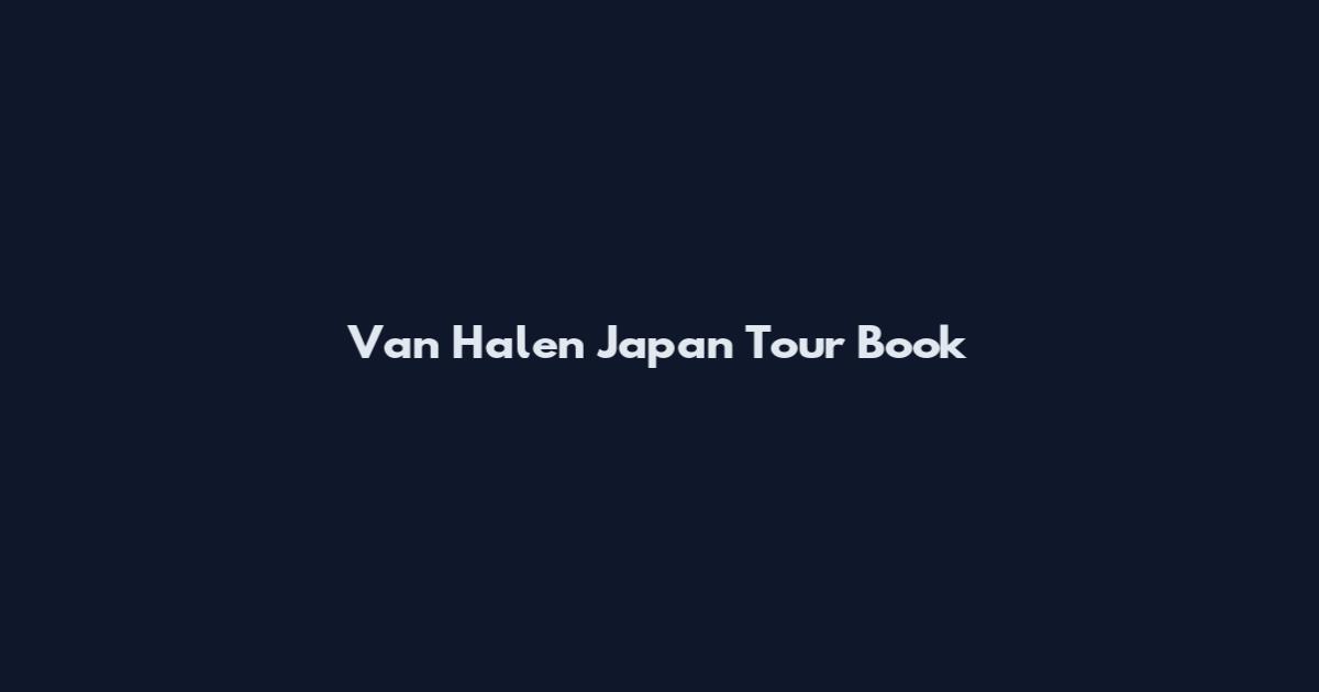 Van Halen Japan Tour Book