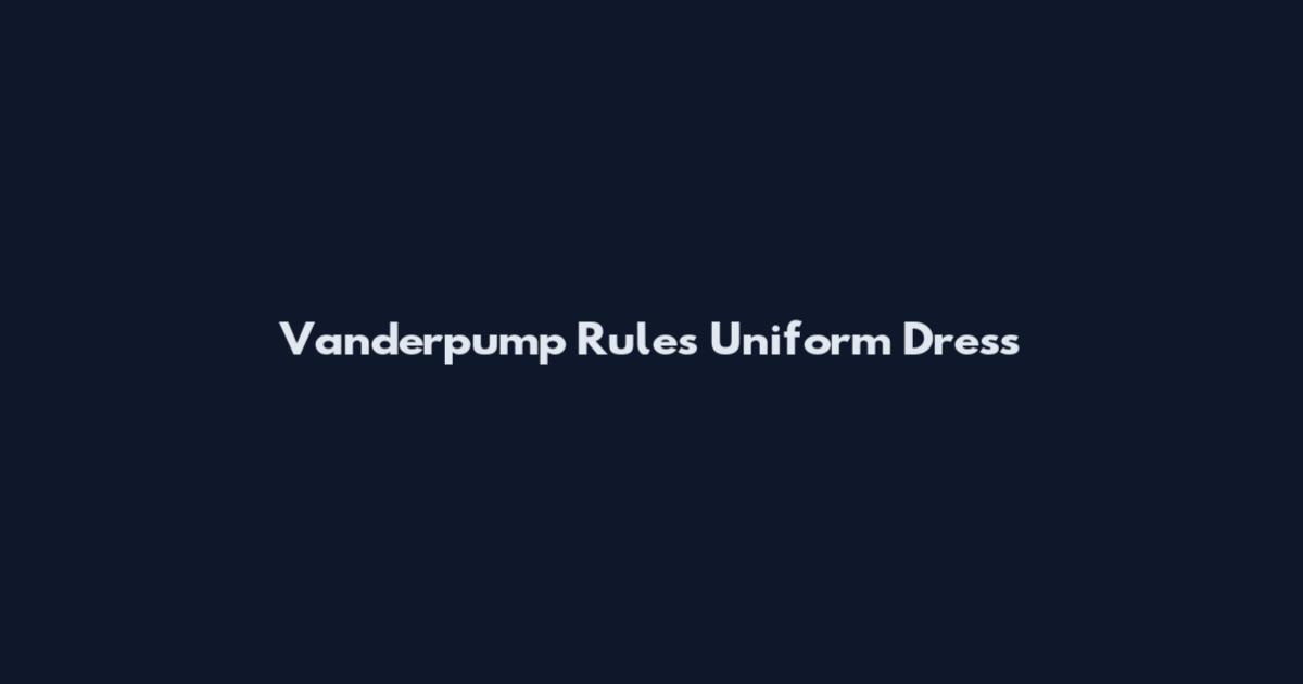 Vanderpump Rules Uniform Dress