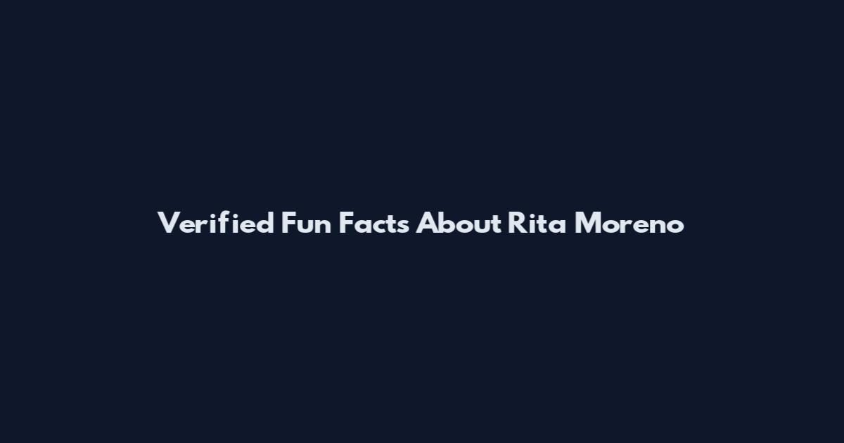 Verified Fun Facts About Rita Moreno