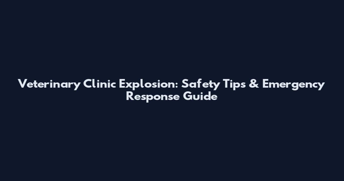 Veterinary Clinic Explosion: Safety Tips & Emergency Response Guide