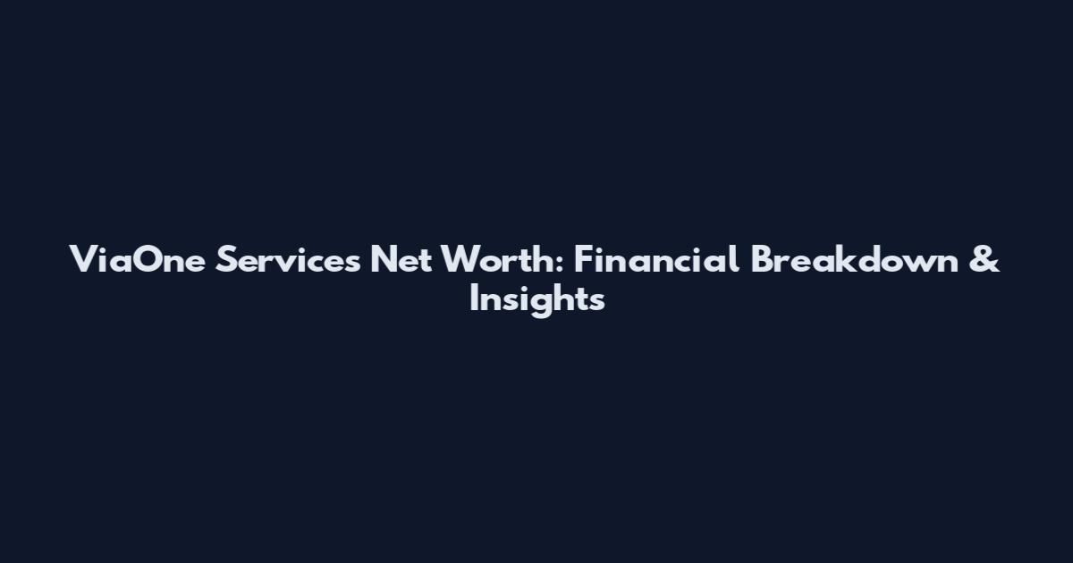 ViaOne Services Net Worth: Financial Breakdown & Insights