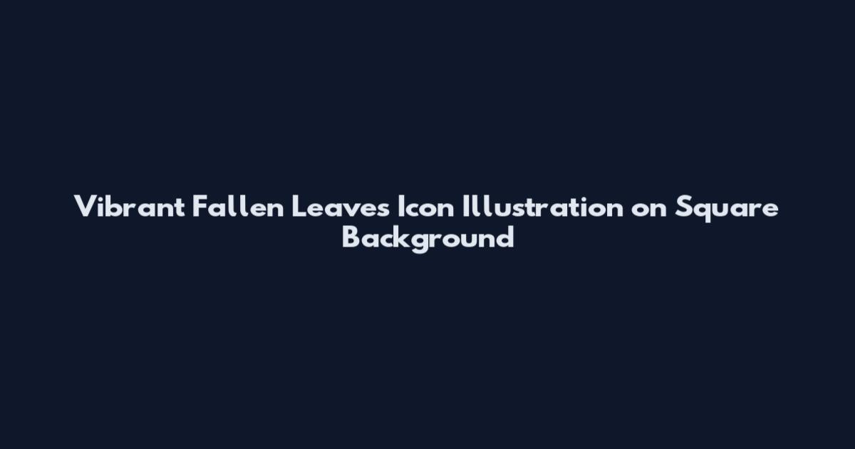 Vibrant Fallen Leaves Icon Illustration on Square Background