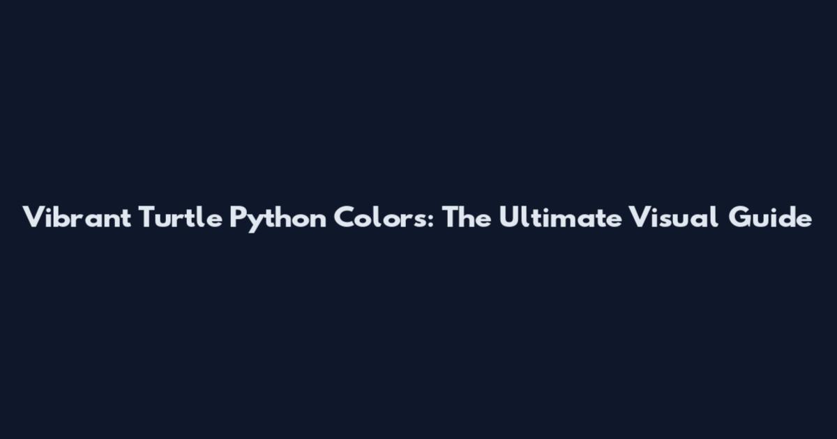 Vibrant Turtle Python Colors: The Ultimate Visual Guide
