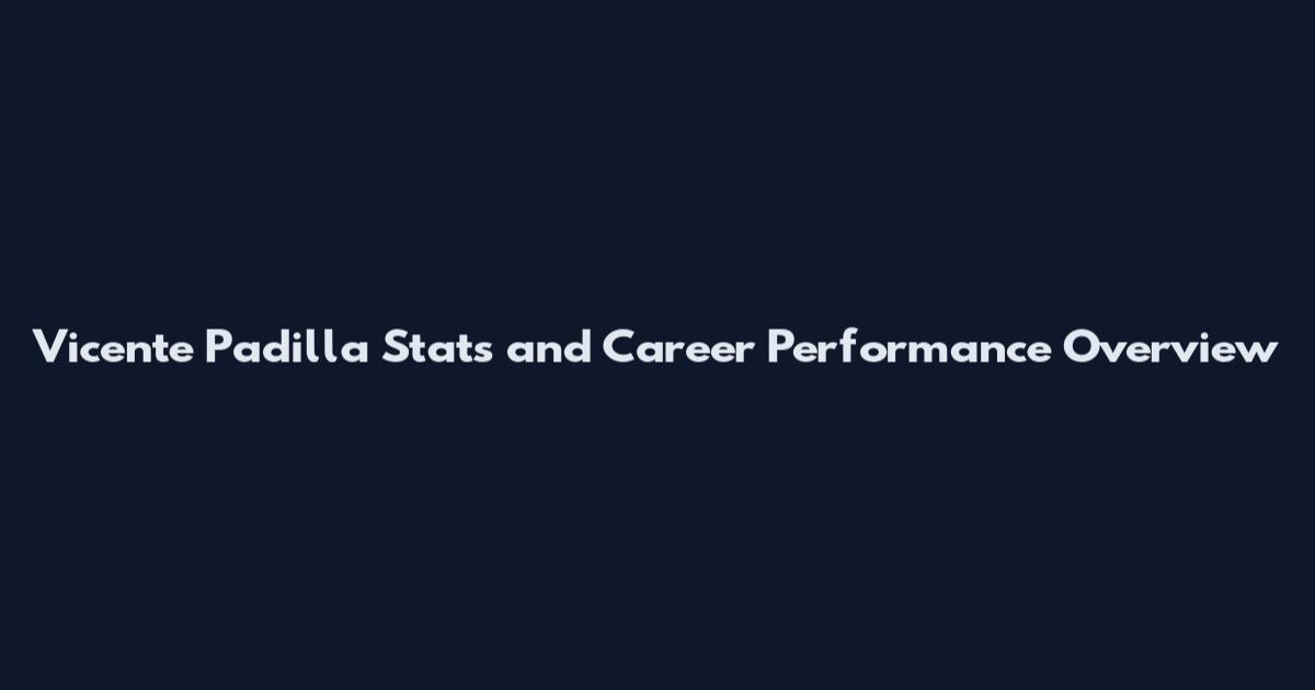 Vicente Padilla Stats and Career Performance Overview