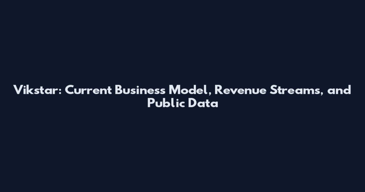 Vikstar: Current Business Model, Revenue Streams, and Public Data
