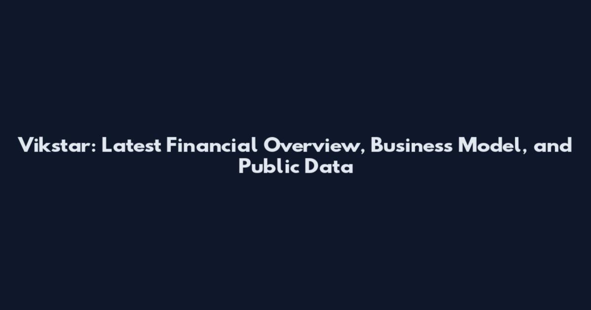 Vikstar: Latest Financial Overview, Business Model, and Public Data