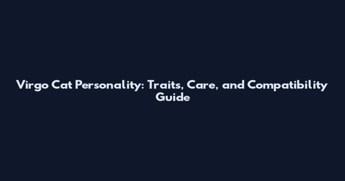 Virgo Cat Personality: Traits, Care, and Compatibility Guide