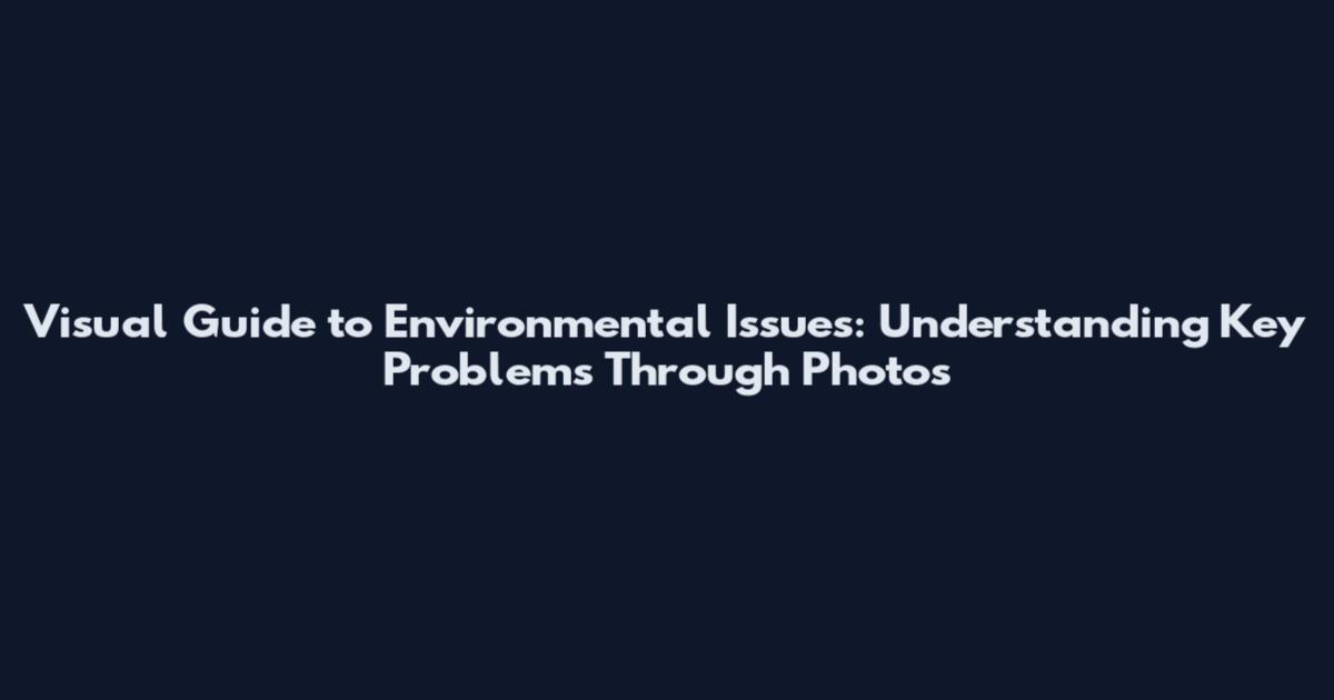 Visual Guide to Environmental Issues: Understanding Key Problems Through Photos