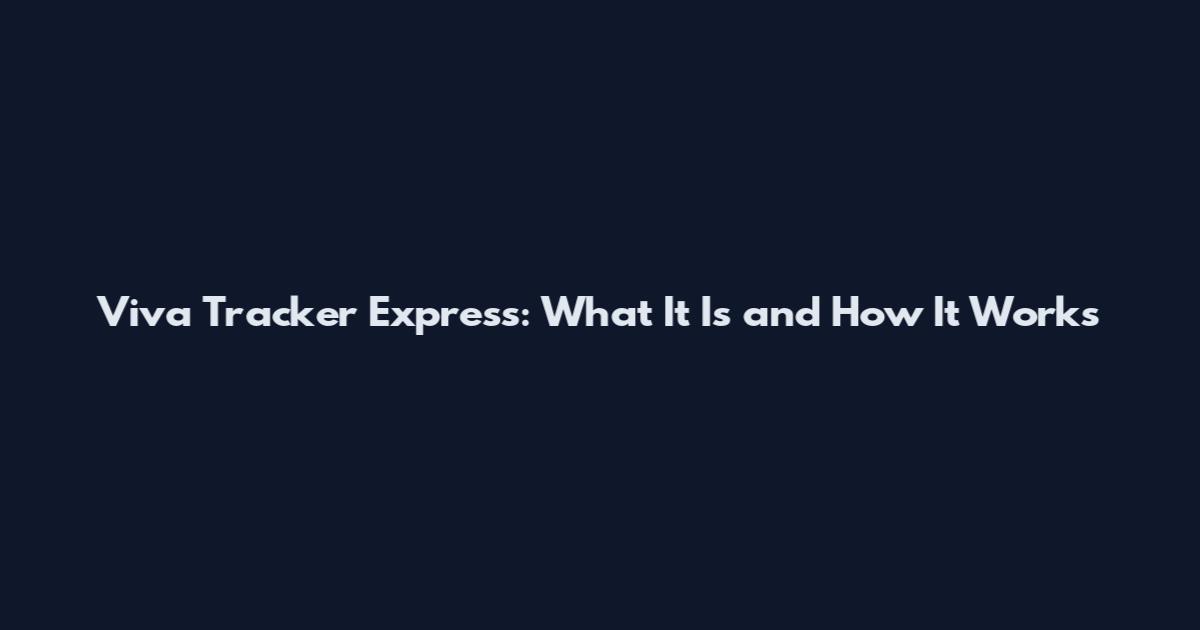 Viva Tracker Express: What It Is and How It Works