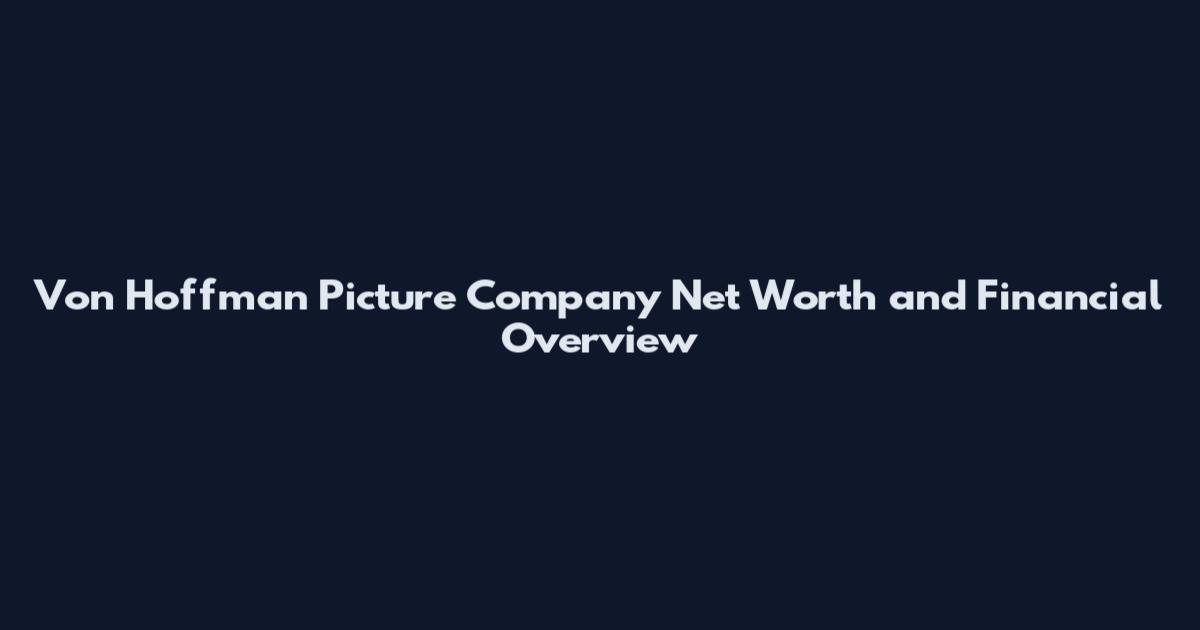 Von Hoffman Picture Company Net Worth and Financial Overview