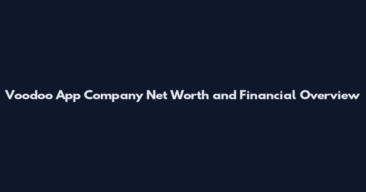 Voodoo App Company Net Worth and Financial Overview