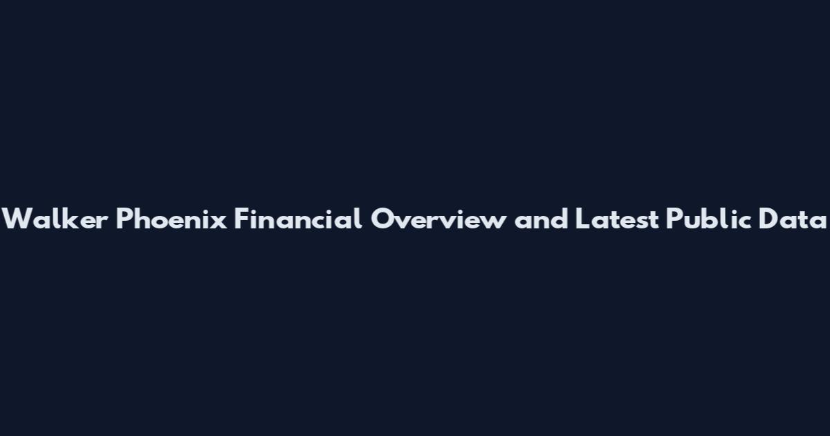 Walker Phoenix Financial Overview and Latest Public Data