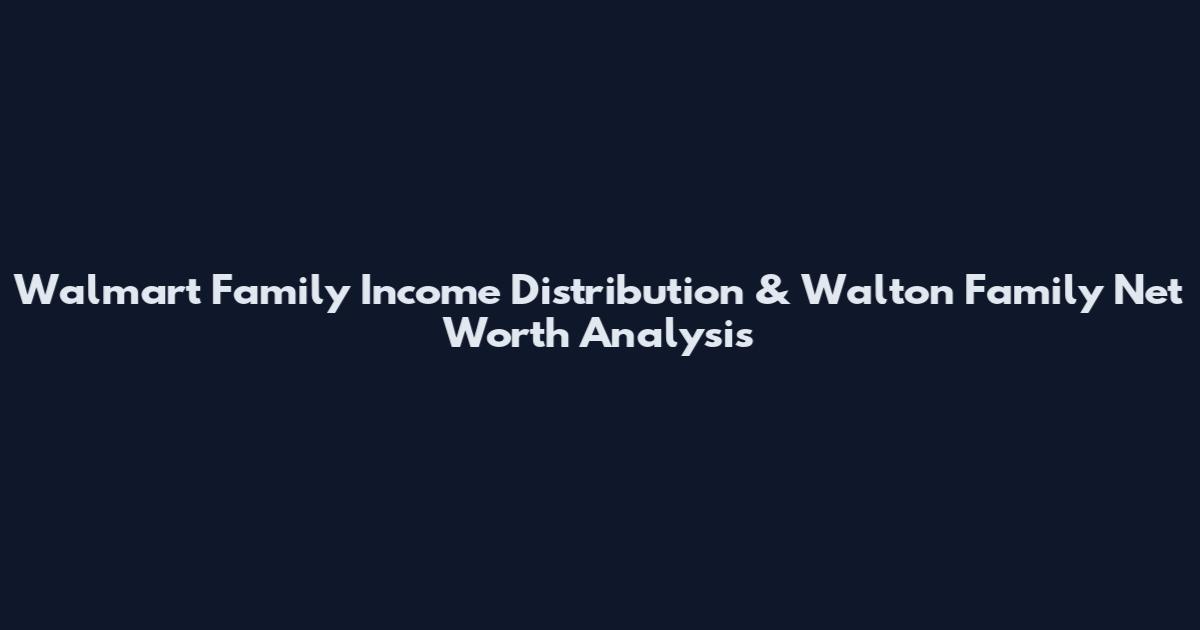 Walmart Family Income Distribution & Walton Family Net Worth Analysis