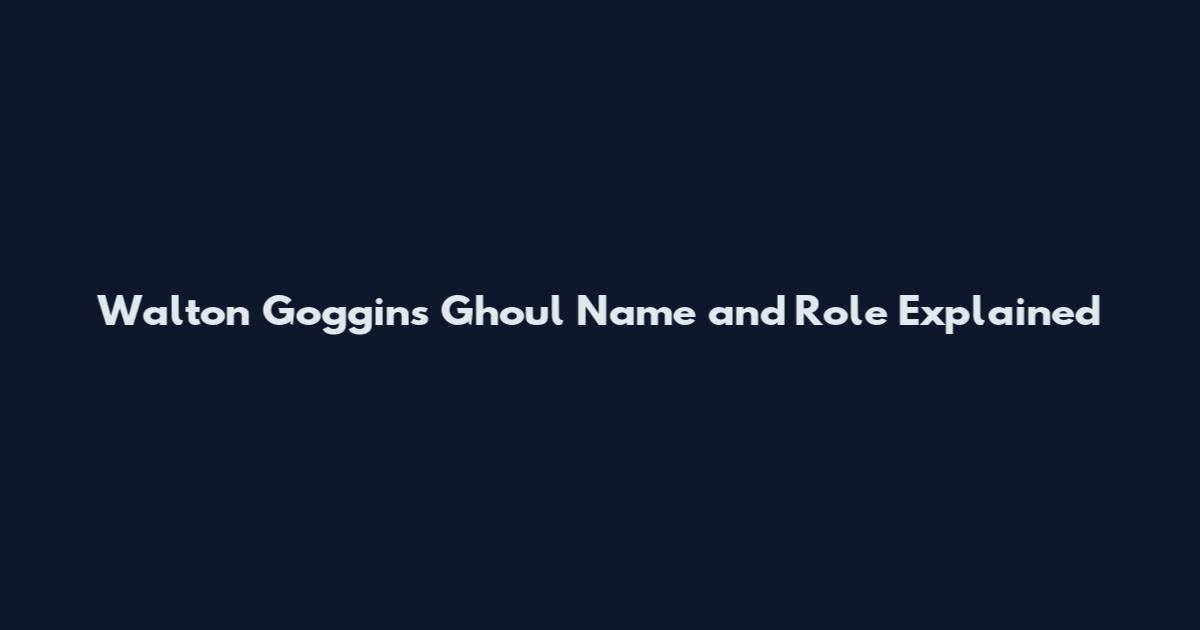 Walton Goggins Ghoul Name and Role Explained