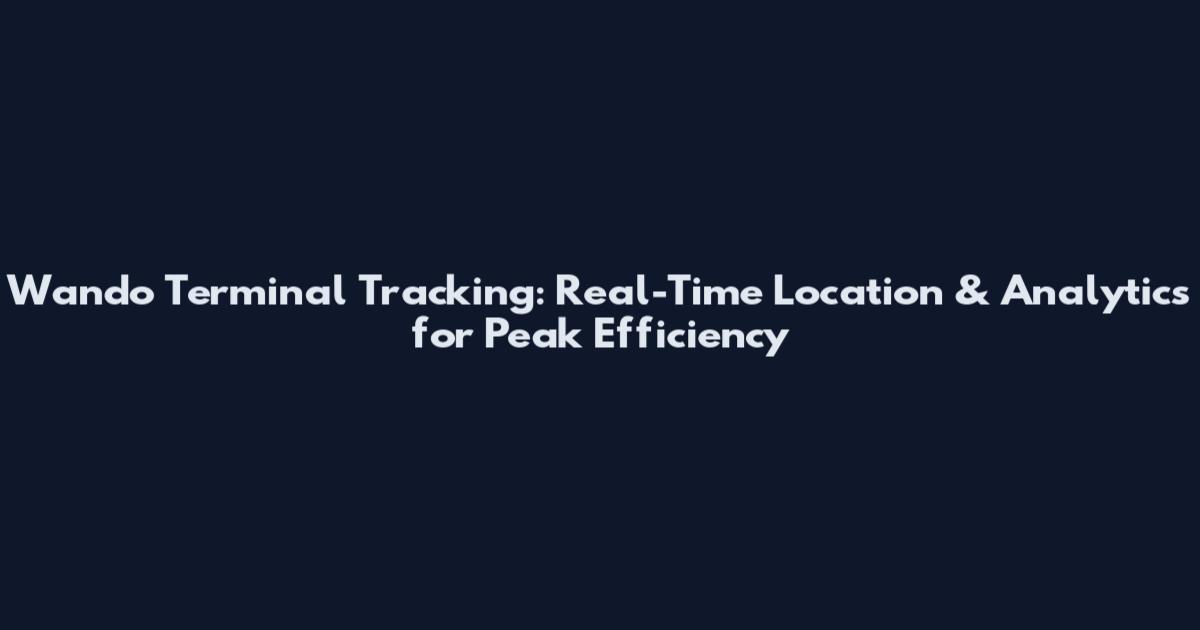 Wando Terminal Tracking: Real-Time Location & Analytics for Peak Efficiency
